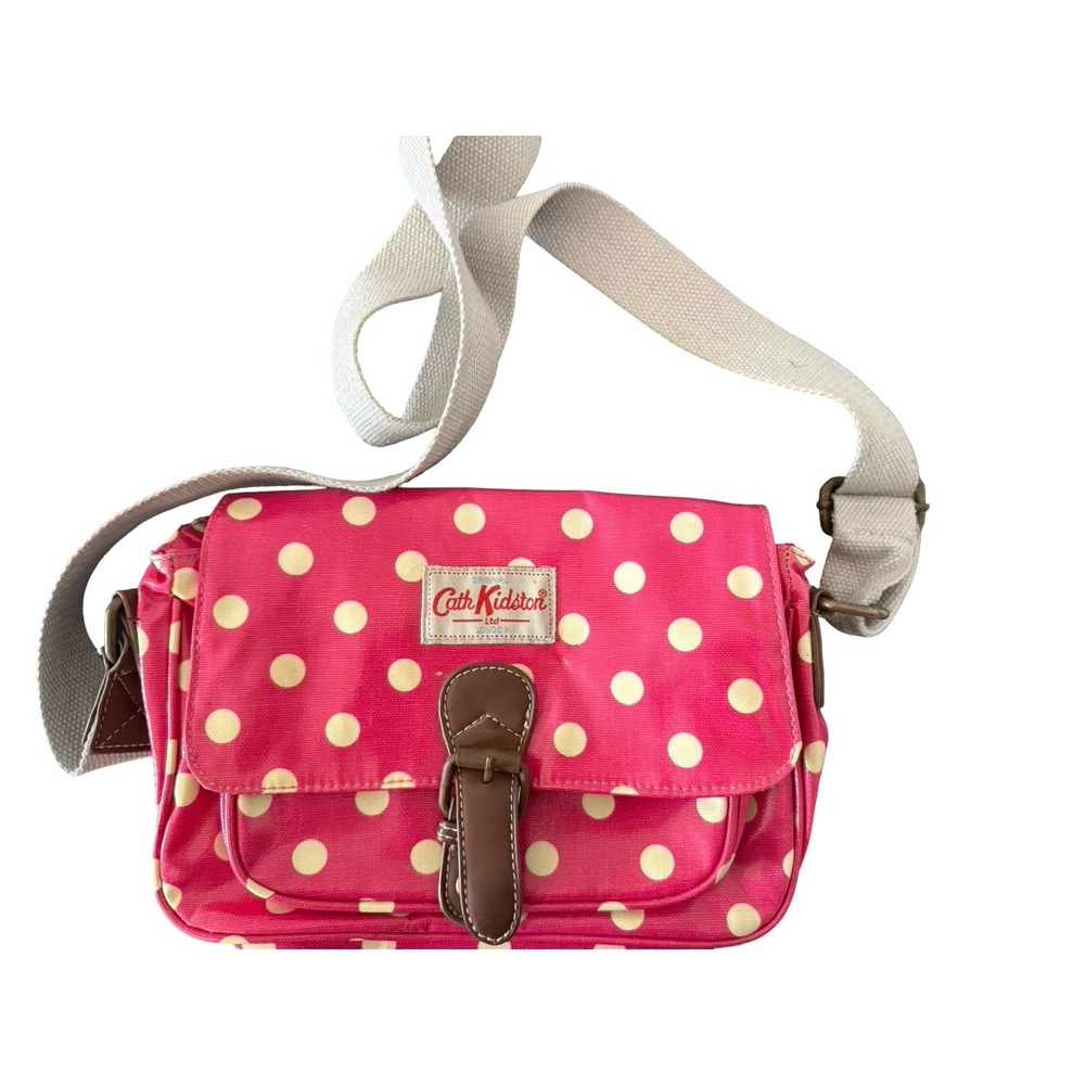 Cath Kidston Small Bright Pink Spotted crossbody coated canvas